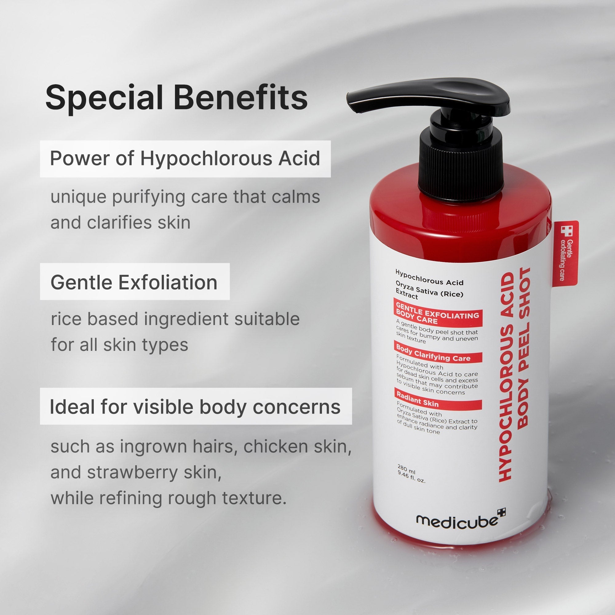 Hypochlorous Acid Rice Body Peel Shot - Daily Face Routine
