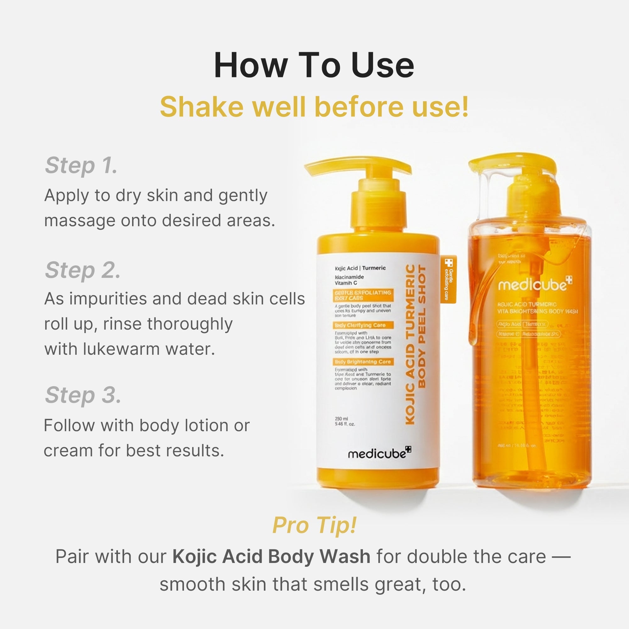 Kojic Acid Turmeric Body Peel Shot - Daily Beauty Care