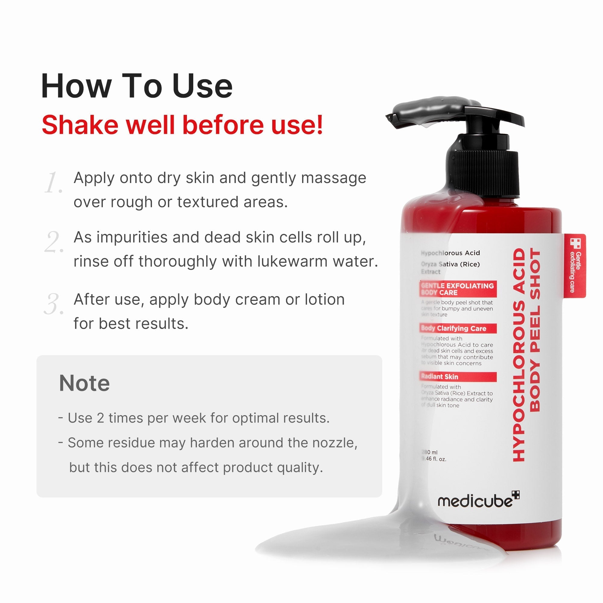 Hypochlorous Acid Rice Body Peel Shot - Daily Face Routine