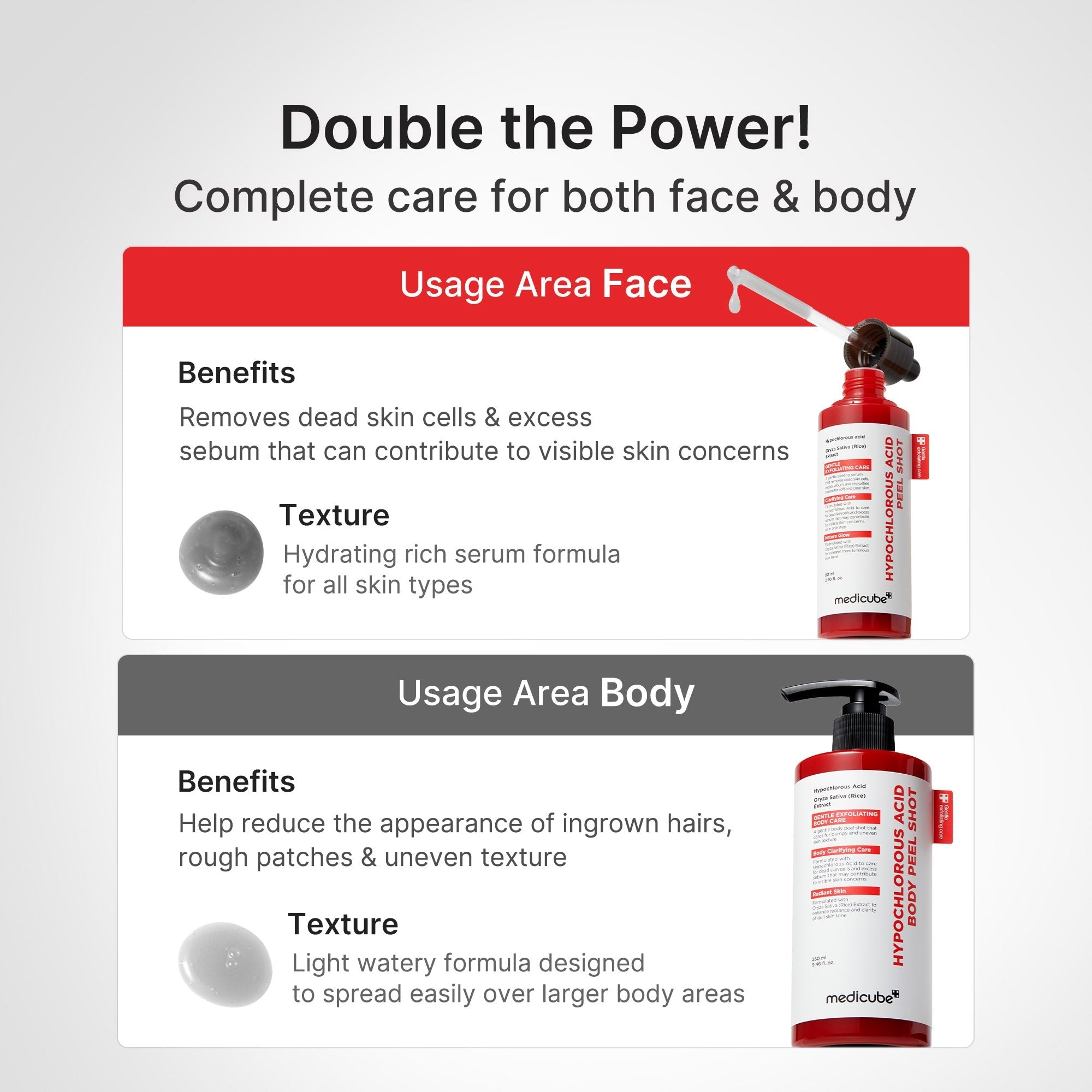 Hypochlorous Acid Rice Body Peel Shot - Daily Face Routine