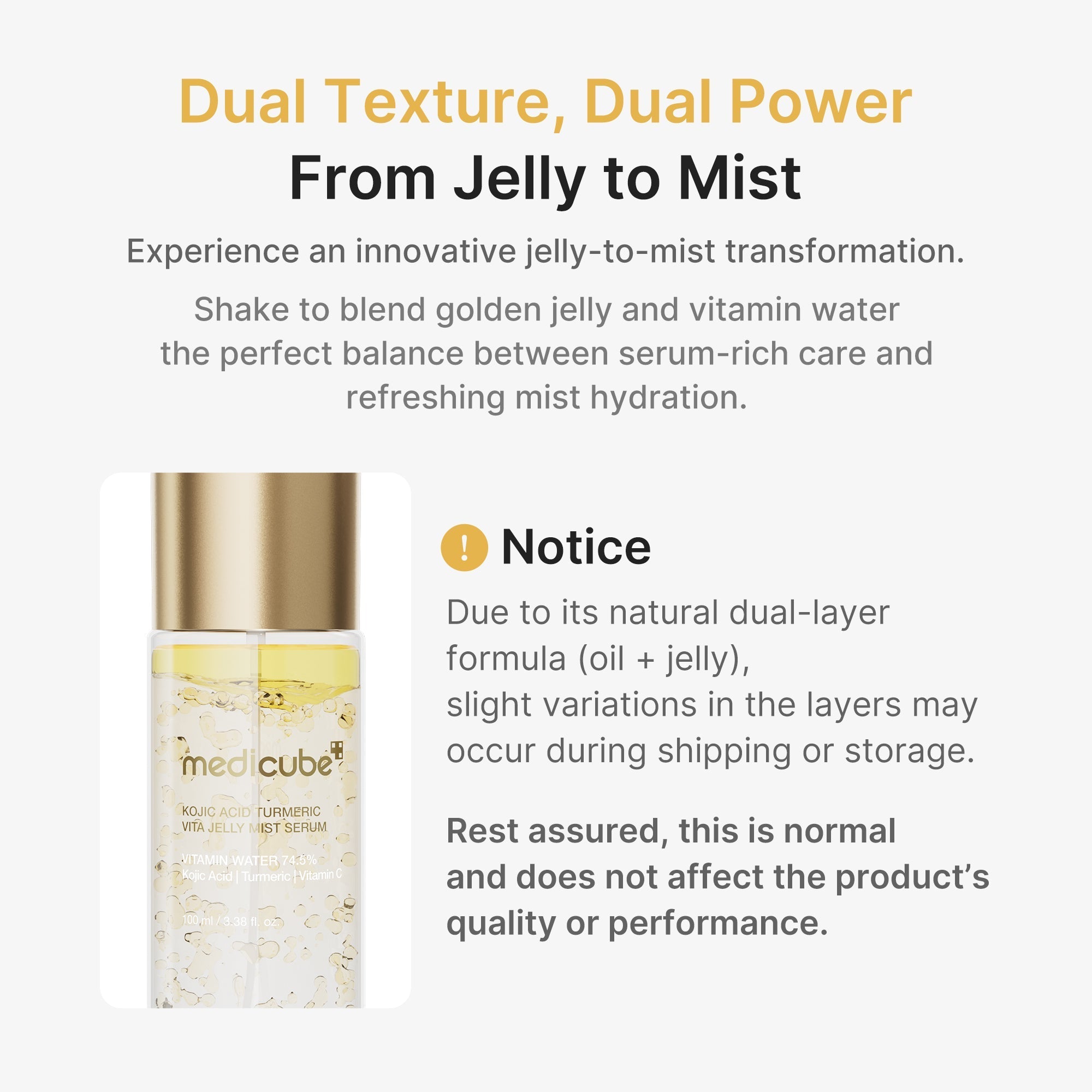 Kojic Acid Turmeric Vitamin Gold Jelly Mist Serum - Better Daily Care