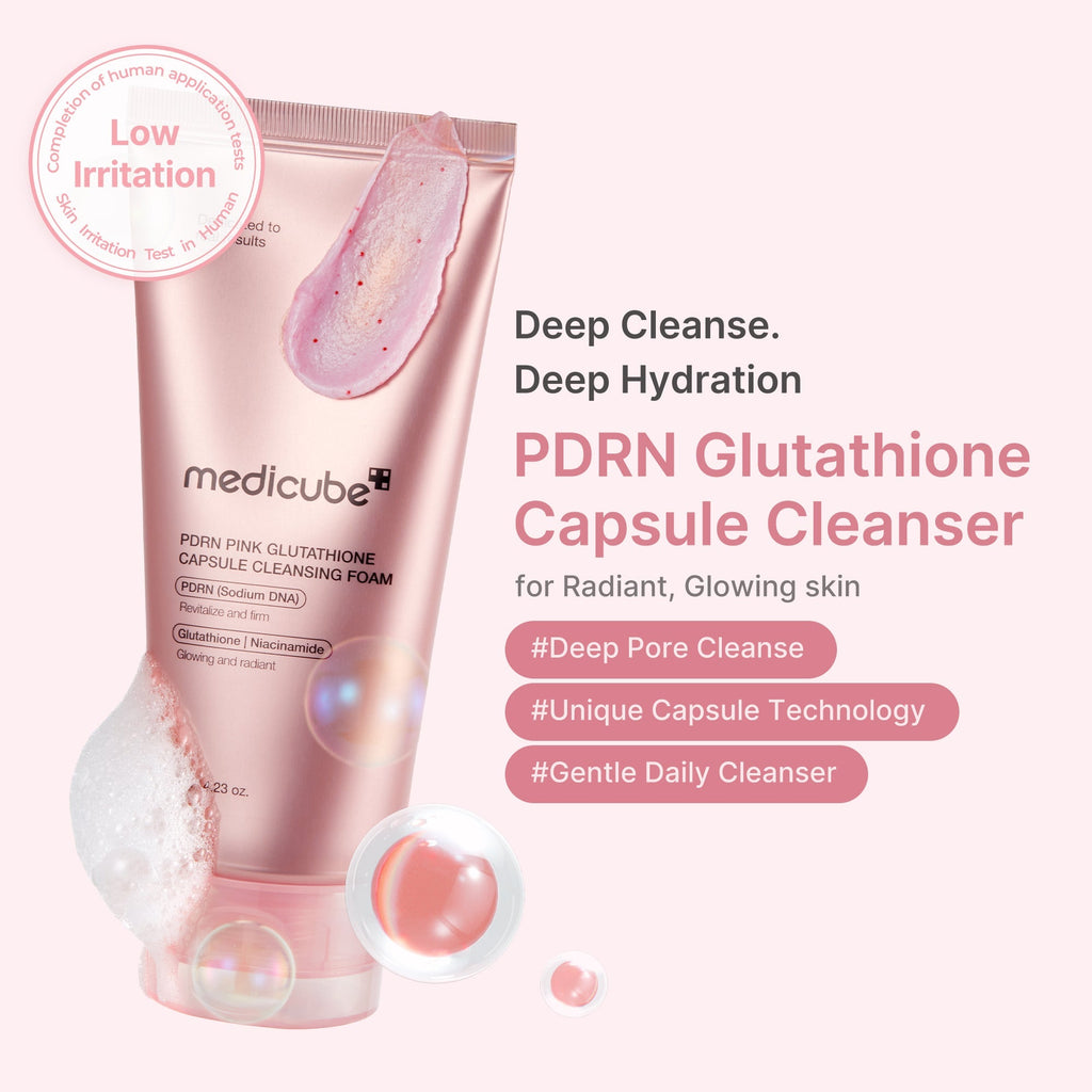 PDRN Pink Glutathione Capsule Foam Cleanser - Smooth Skin Routine