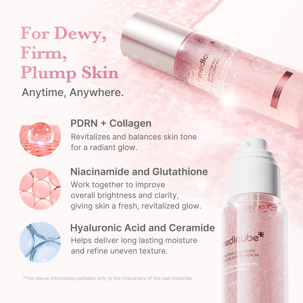 PDRN Pink Collagen Glow Jelly Mist Serum - Ready for Fresh Skin