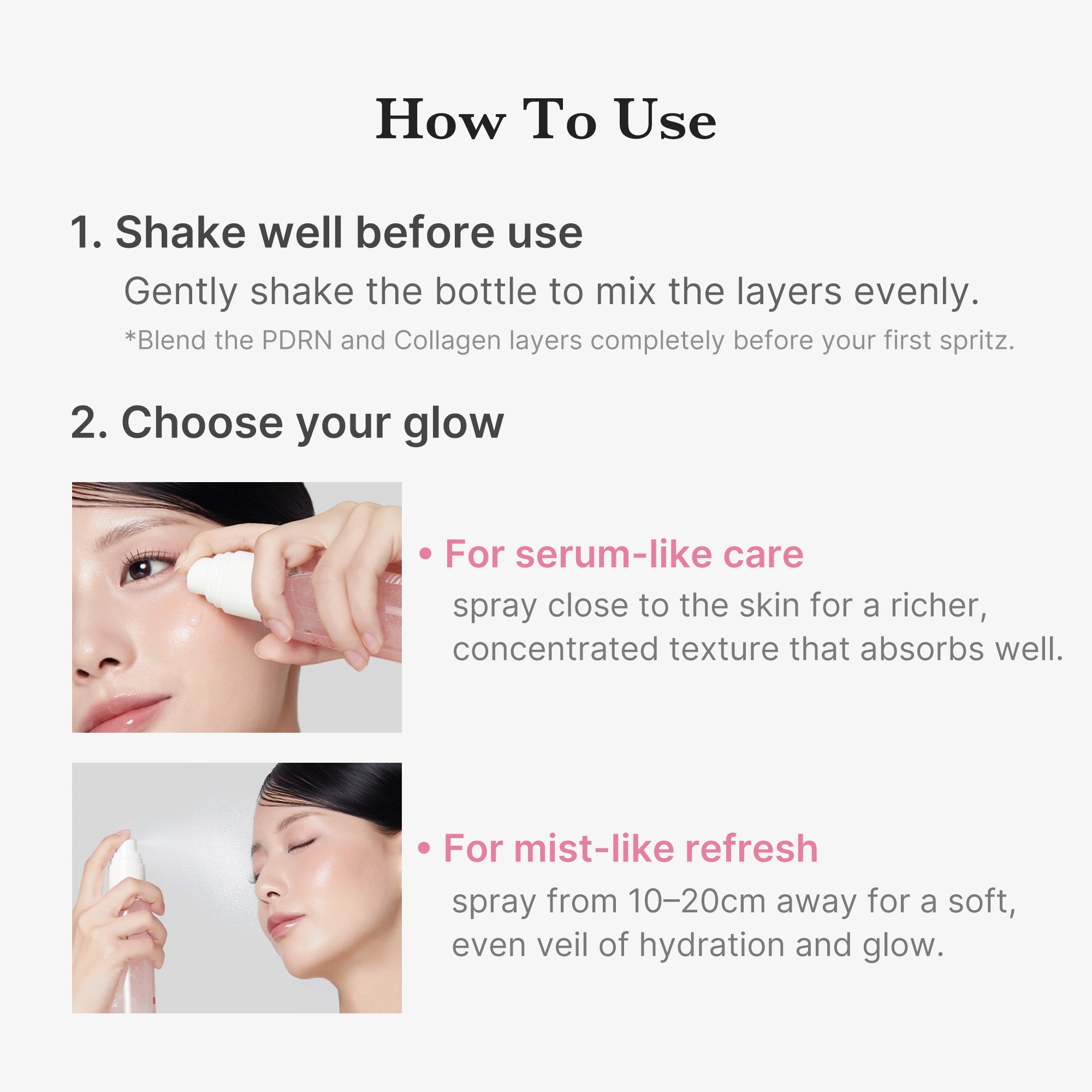 PDRN Pink Collagen Glow Jelly Mist Serum - Ready for Fresh Skin