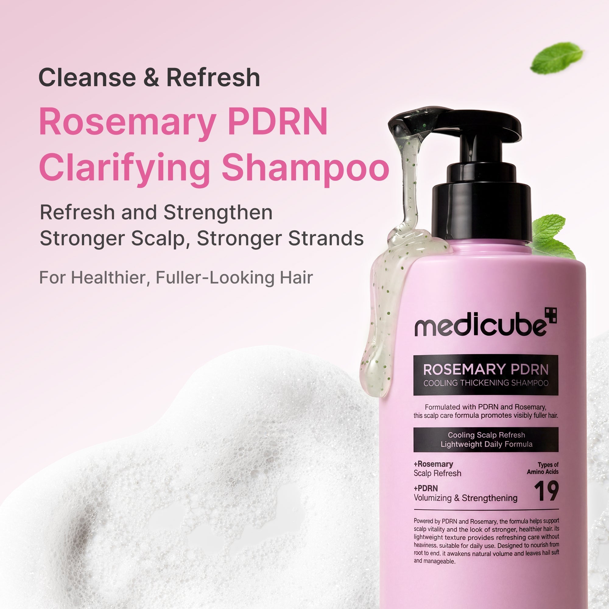 Rosemary PDRN Cooling Thickening Shampoo - Glow and Go